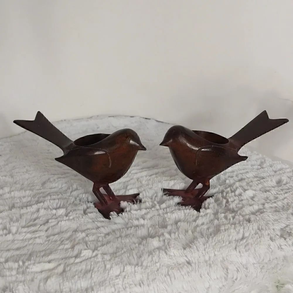 Two Bronze Brass Birds